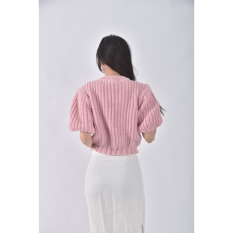 (S) honey koko韓牌質感圓領粉色長袖上衣二手衣, , large