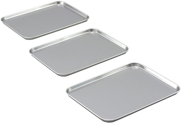 Stainless steel shallow preparation tray (3 pieces), , large