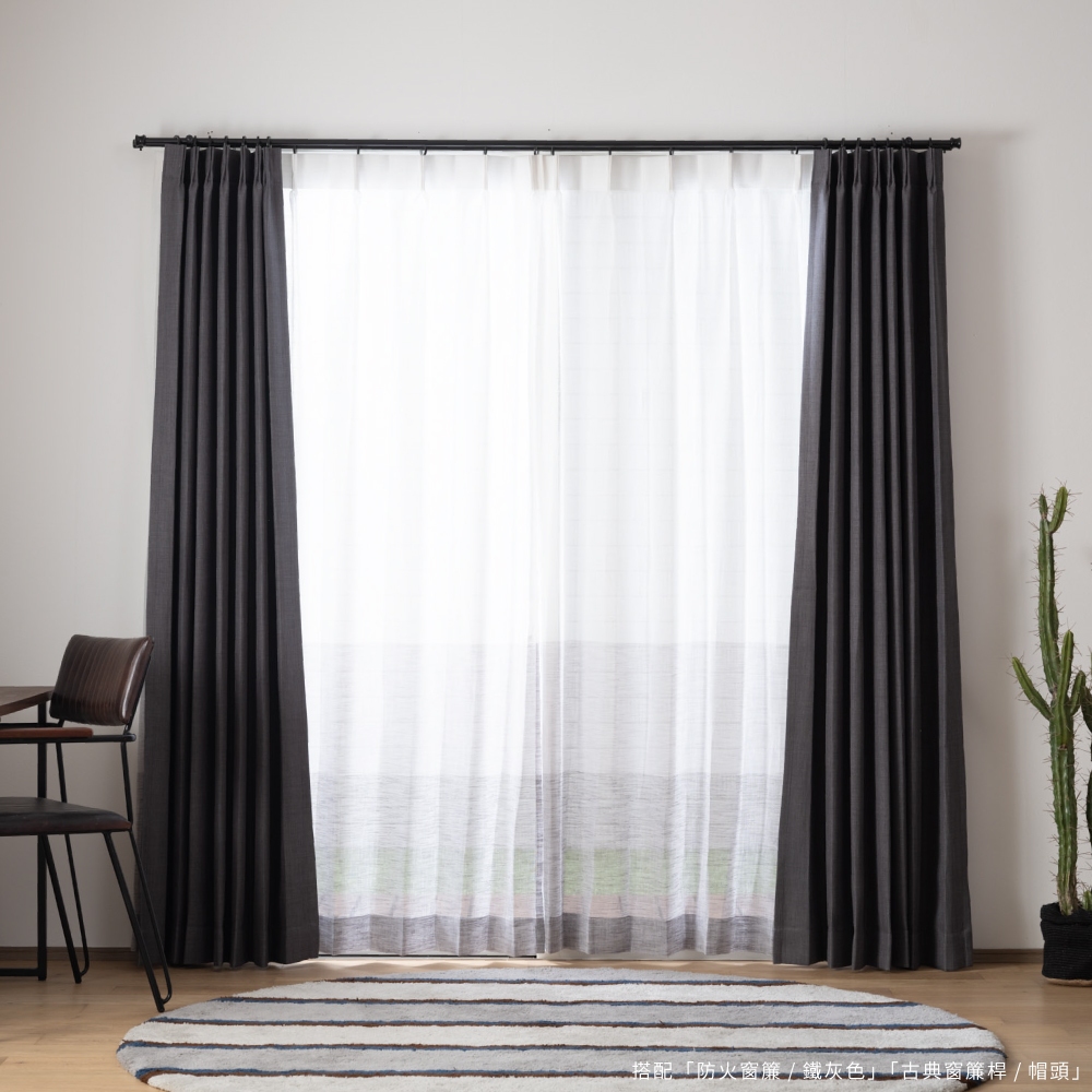Ready-Made Sheer Curtains – Set of 2 Panels – "Gray Night Gradient" – Width 100cm, Height 163/208/238cm – Made in Taiwan – Neutral Gray Tones – Machine Washable, , large