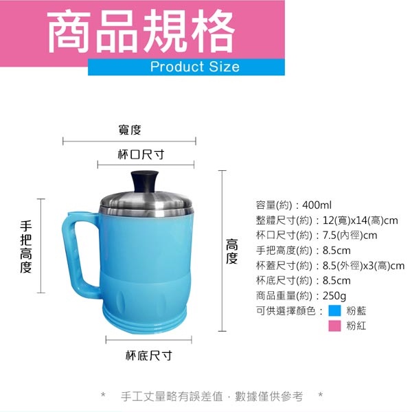 PERFECT 理想牌 極緻316不鏽鋼雙層隔熱杯 8cm粉藍-Leidea樂德兒, , large