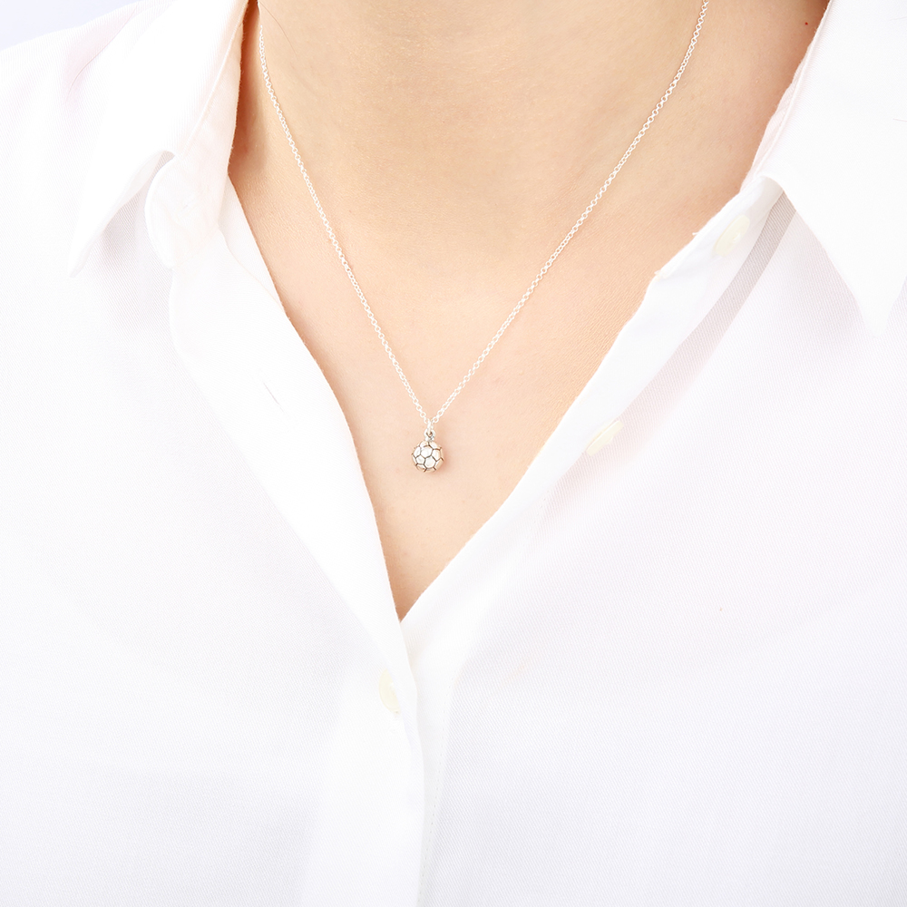 【Angel & Me】FIFA 世界盃 立體 足球 s925 純銀項鍊 生日禮物, , large