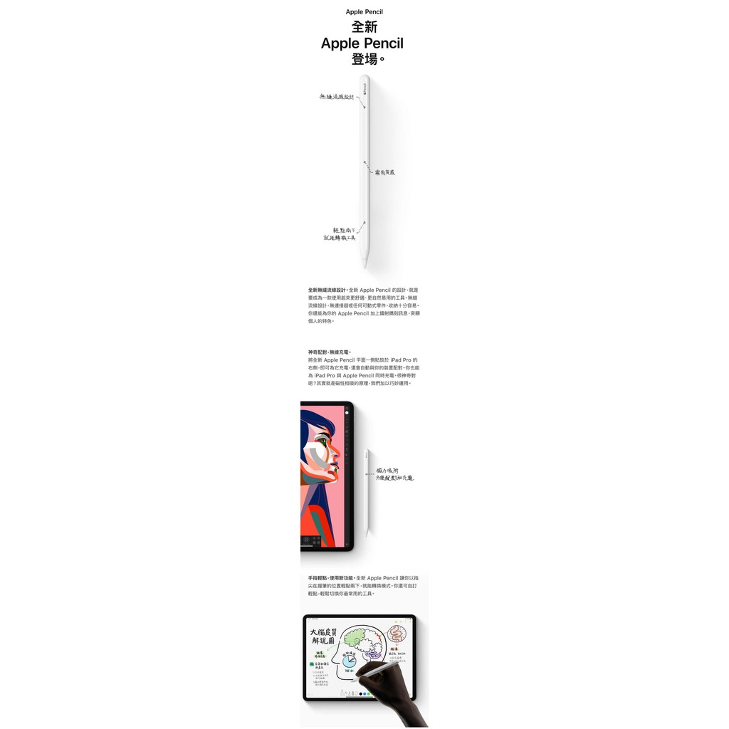 APPLE Pencil MU8F2TA/A 觸控筆 2代 _ 原廠公司貨, , large