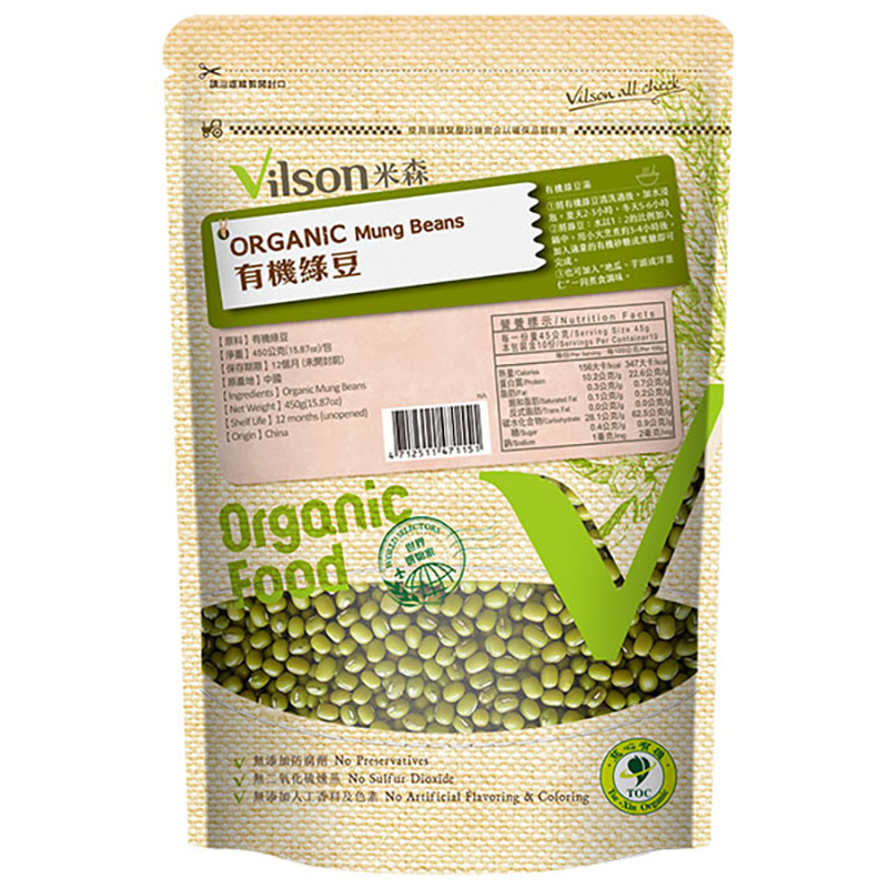 【米森 vilson】有機綠豆(450g/包), , large
