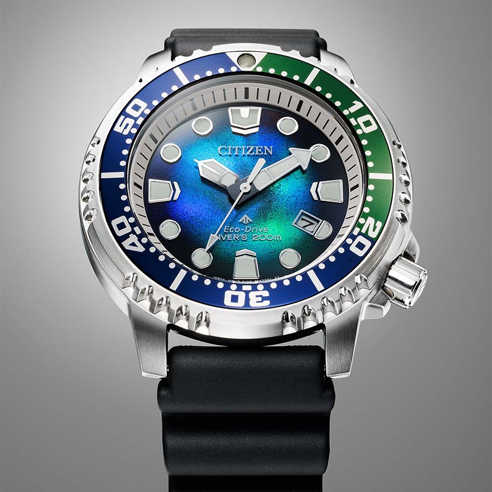 CITIZEN 星辰 千彩之海UNITE with BLUE 限量 光動能200米潛水錶BN0166-01L, , large