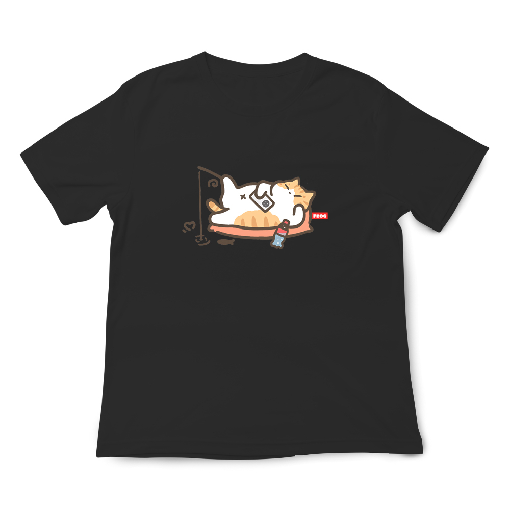 JZ TEE Orange Cat-Relax Graphic Tee, , large