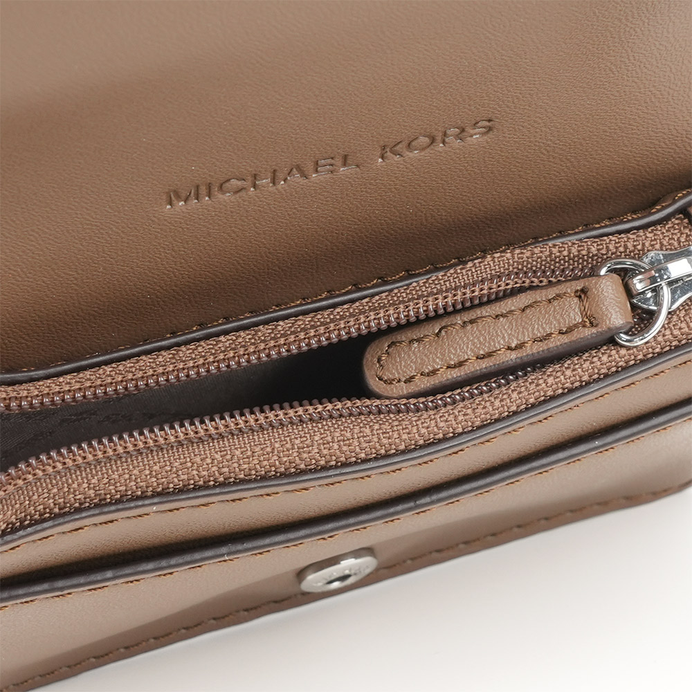 Michael Kors Carson 銀色馬銜荔枝皮革釦式零錢包/卡包(火龍果色), , large