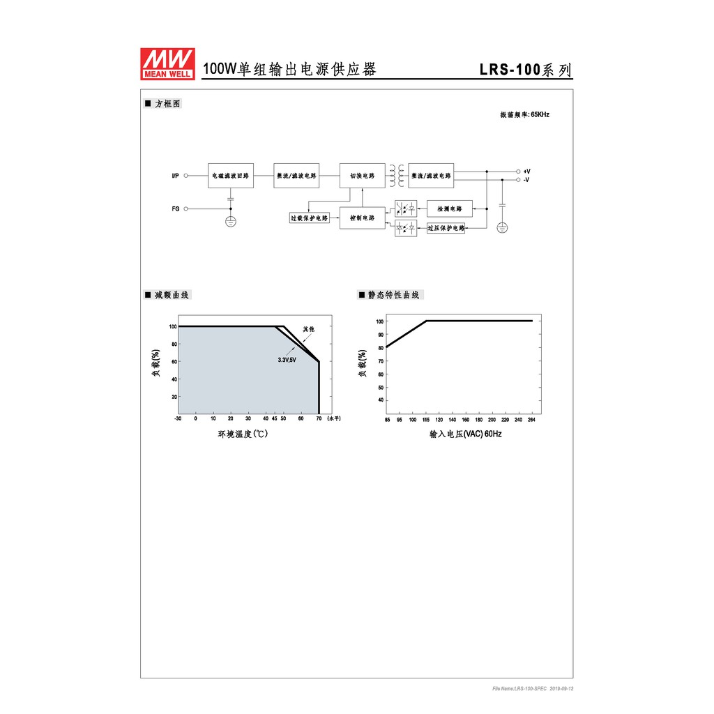 明緯 100W單組輸出電源供應器(LRS-100-24), , large