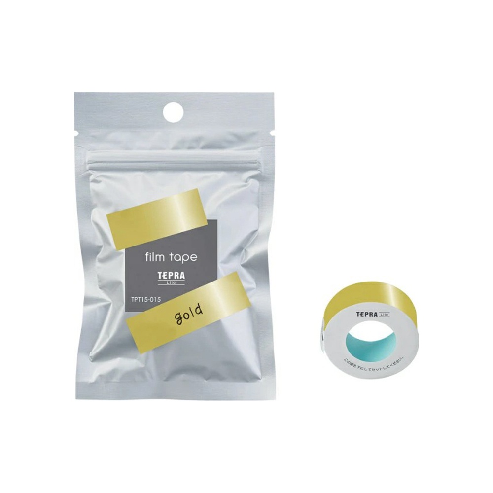 *需預訂【KING JIM】TEPRA LITE 熱感式標籤薄膜自黏膠帶 15mm金色(TPT15-015), , large