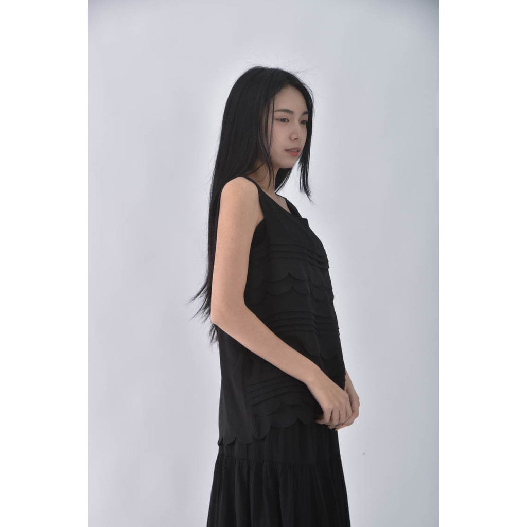 (M) earth music ecology質感層次黑色上衣二手衣, , large