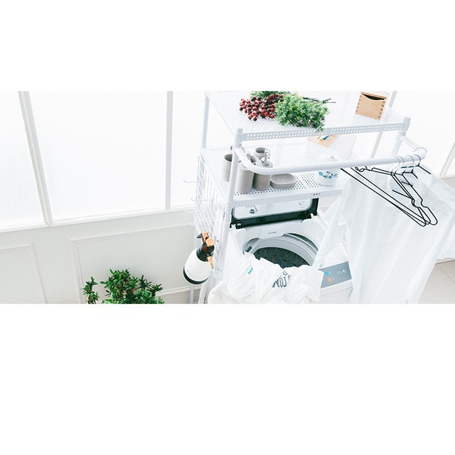 【Y HOUSE】Washing machine rack, refrigerator rack, storage rack, 75x45x165cm high, shelf, storage rack - black, , large