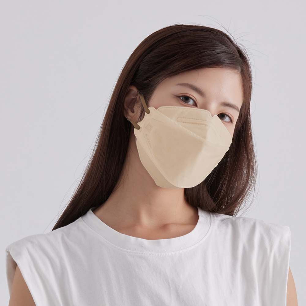 【Blue Eagle】N95 4D Adult Medical Face Mask 30 pack, 奶茶色, large