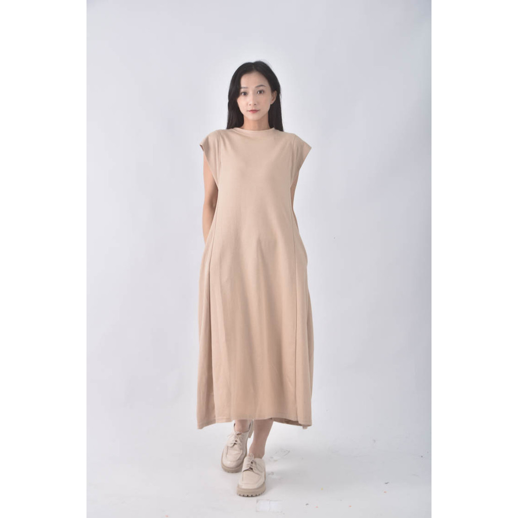 (S) nad shop無袖杏色洋裝二手衣