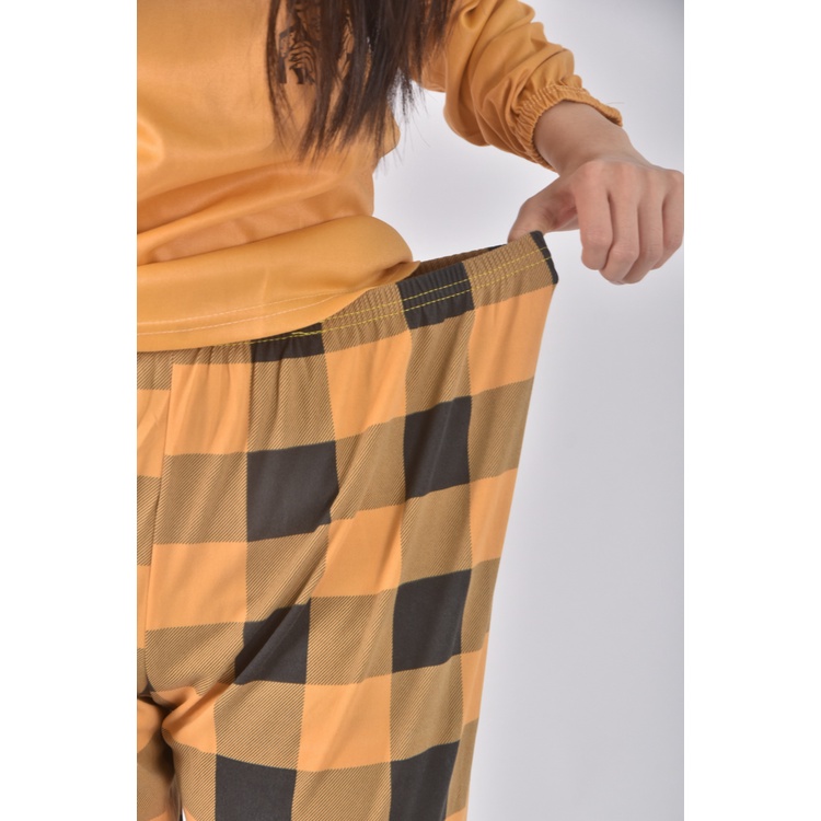 (S) leisure wear格紋黃色套裝二手衣, , large