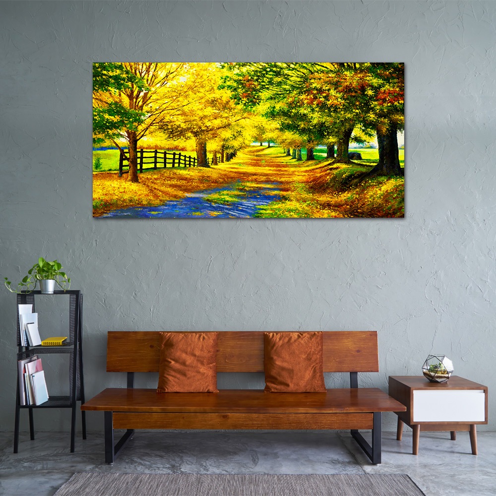 【御畫房】黃金大道 國家一級畫師手繪油畫60&times;120cm(VF-135), , large