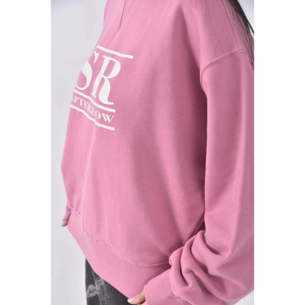 (F) soir質感棉質純棉粉色長袖上衣二手衣, , large