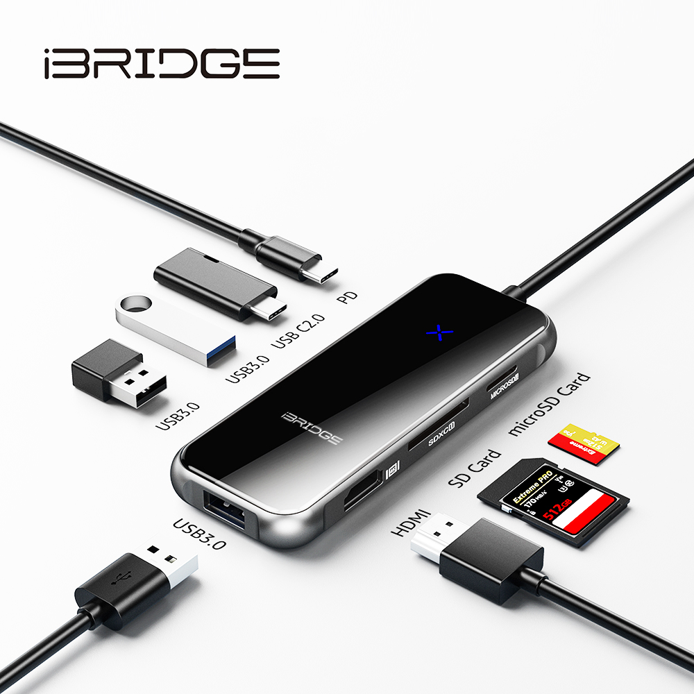 iBRIDGE 8合1 Type-C Hub 多功能4K轉接器, , large