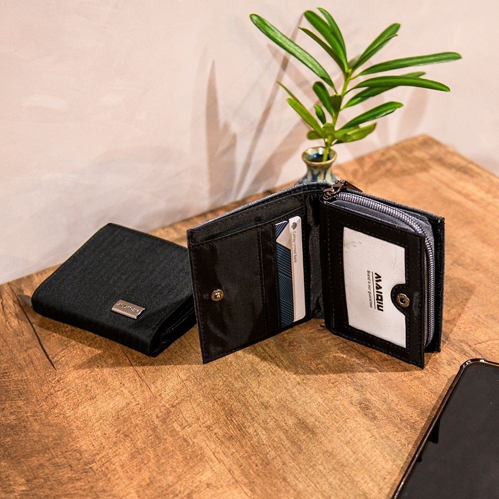 【MQ】Yamagata 細人字紋 拉鍊短夾 學生錢包 錢夾 中夾, , large