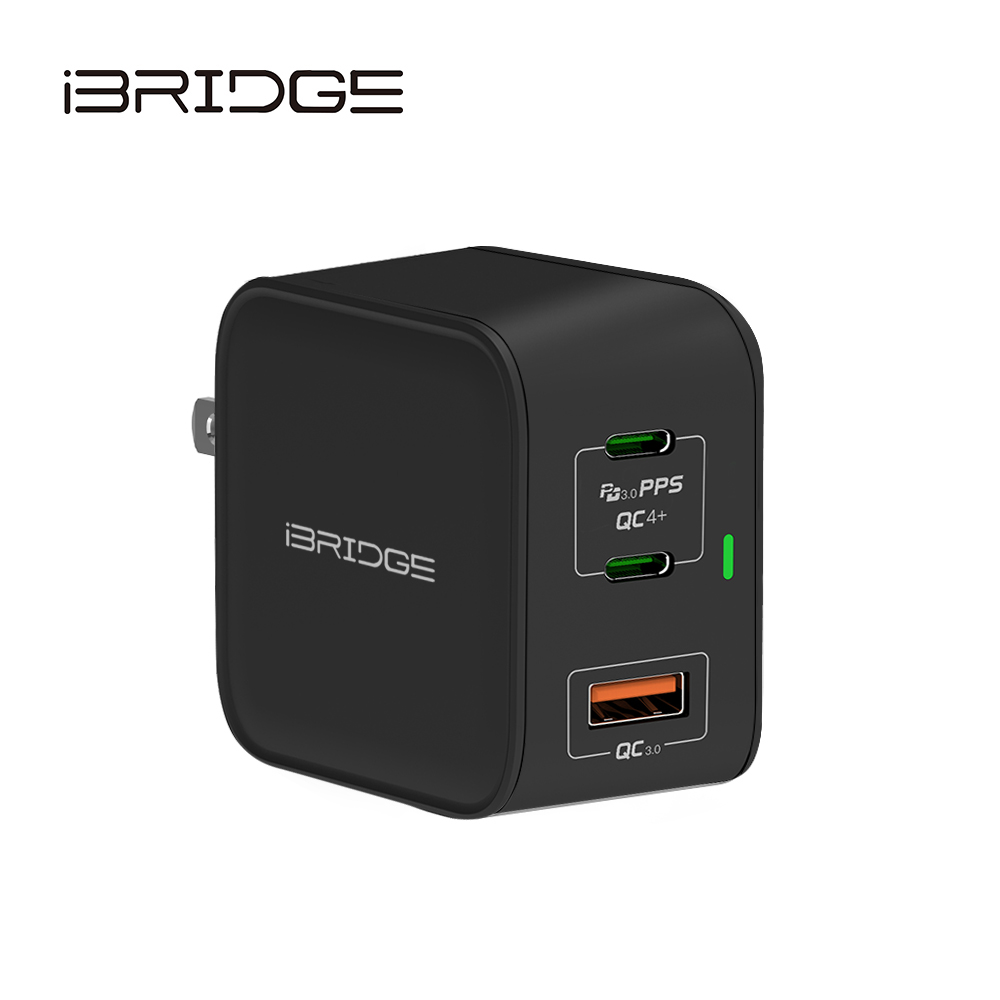 iBRIDGE GaN 65W 3Ports充電器-黑, , large