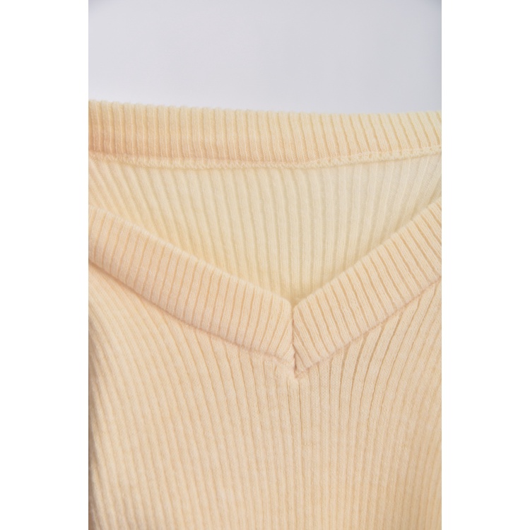 (S) 質感V領黃色洋裝二手衣, , large