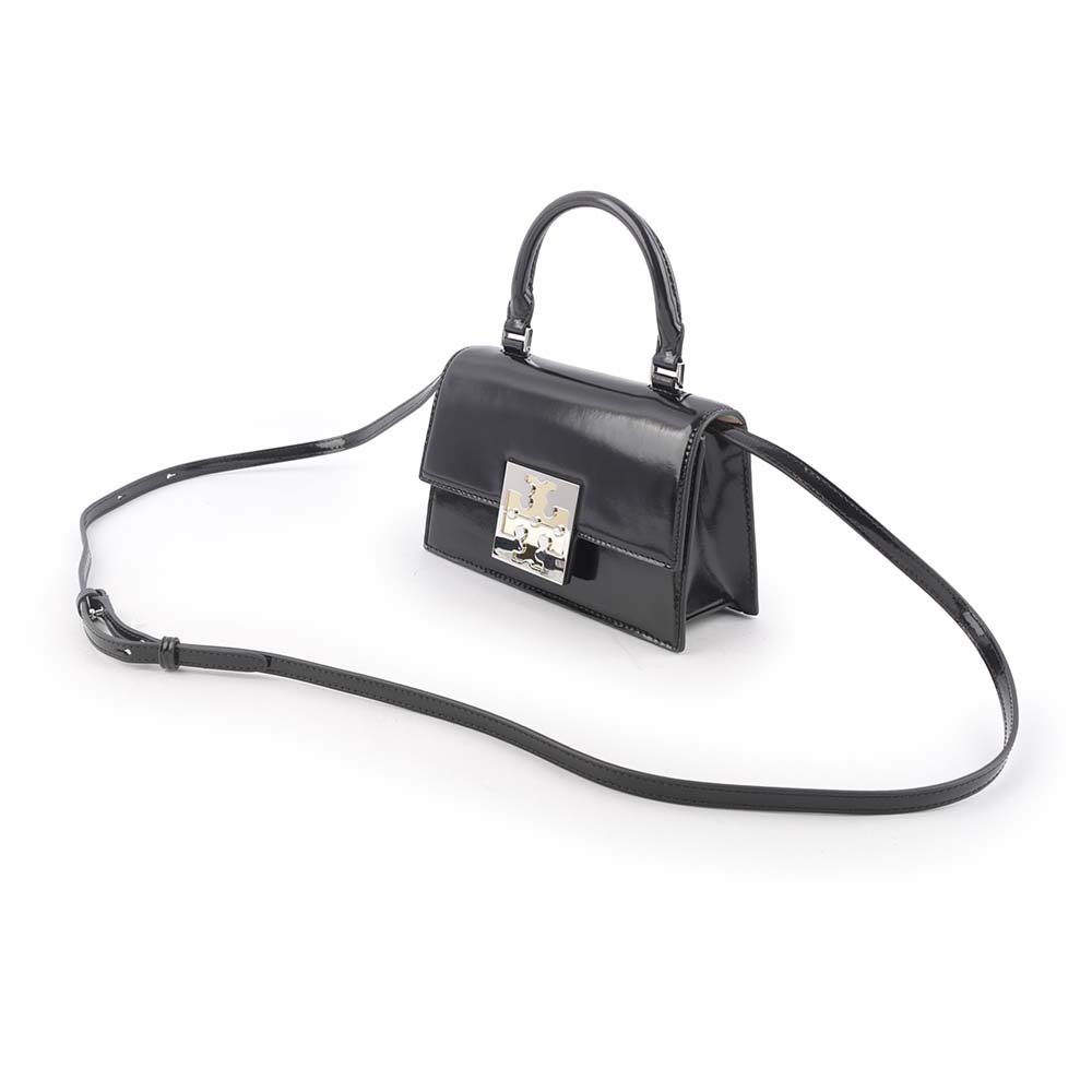 TORY BURCH Bon Bon 平滑牛皮迷你翻蓋手提/斜背二用包/黑色, , large