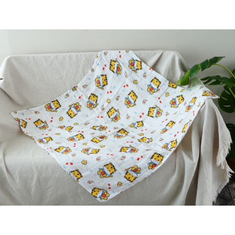 [Kaimei Cotton Industry] 4 into the group, random and excellent, 2 layers of bamboo stick imitation silk cloth, gauze large square towel, suitable for bath towels/thin quilts/baby quilts, , large