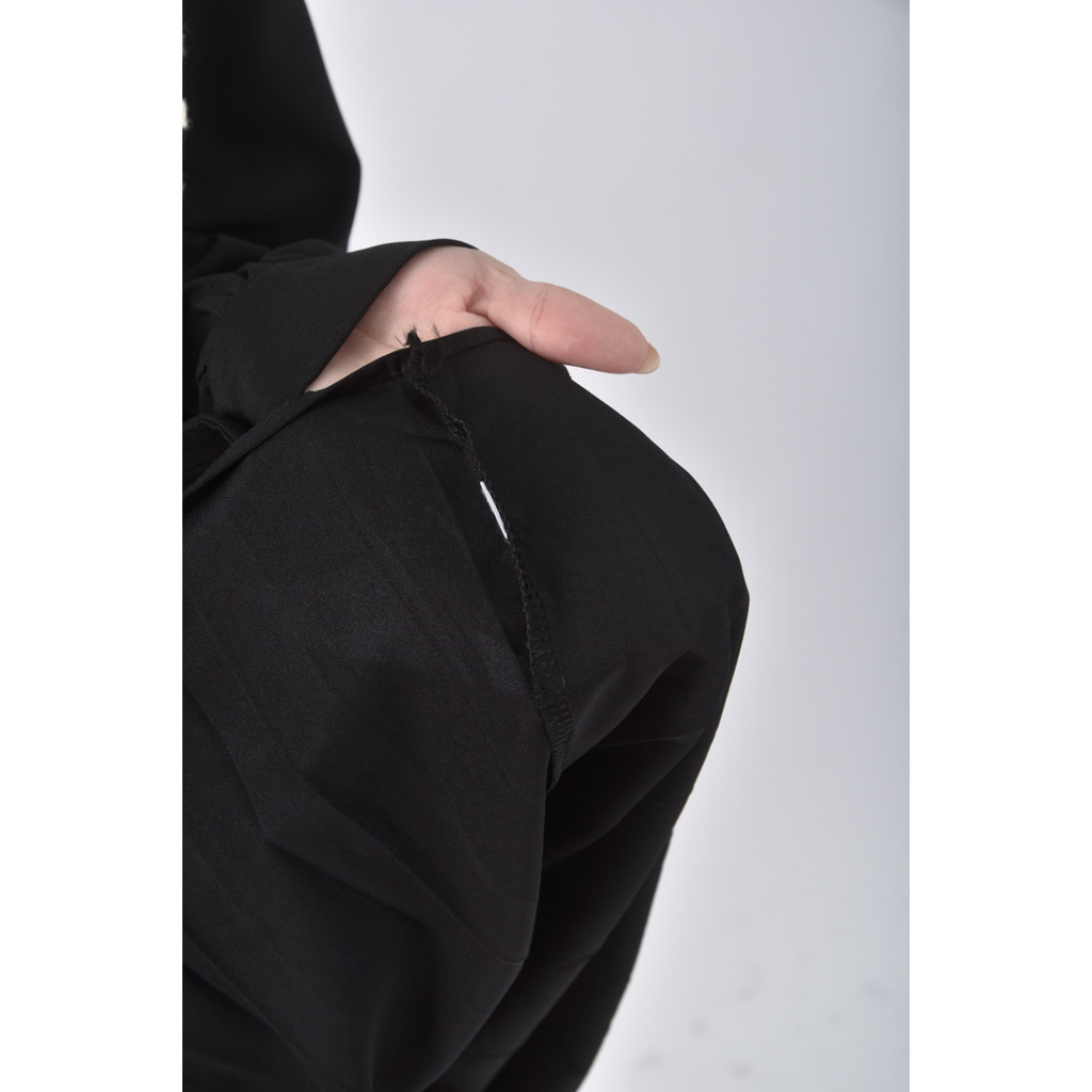 (S) 質感兩件式毛衣背心黑色洋裝二手衣, , large