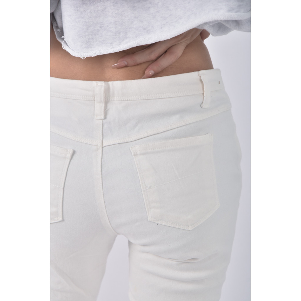 (L) 8gram韓牌簡約白色長褲二手衣, , large