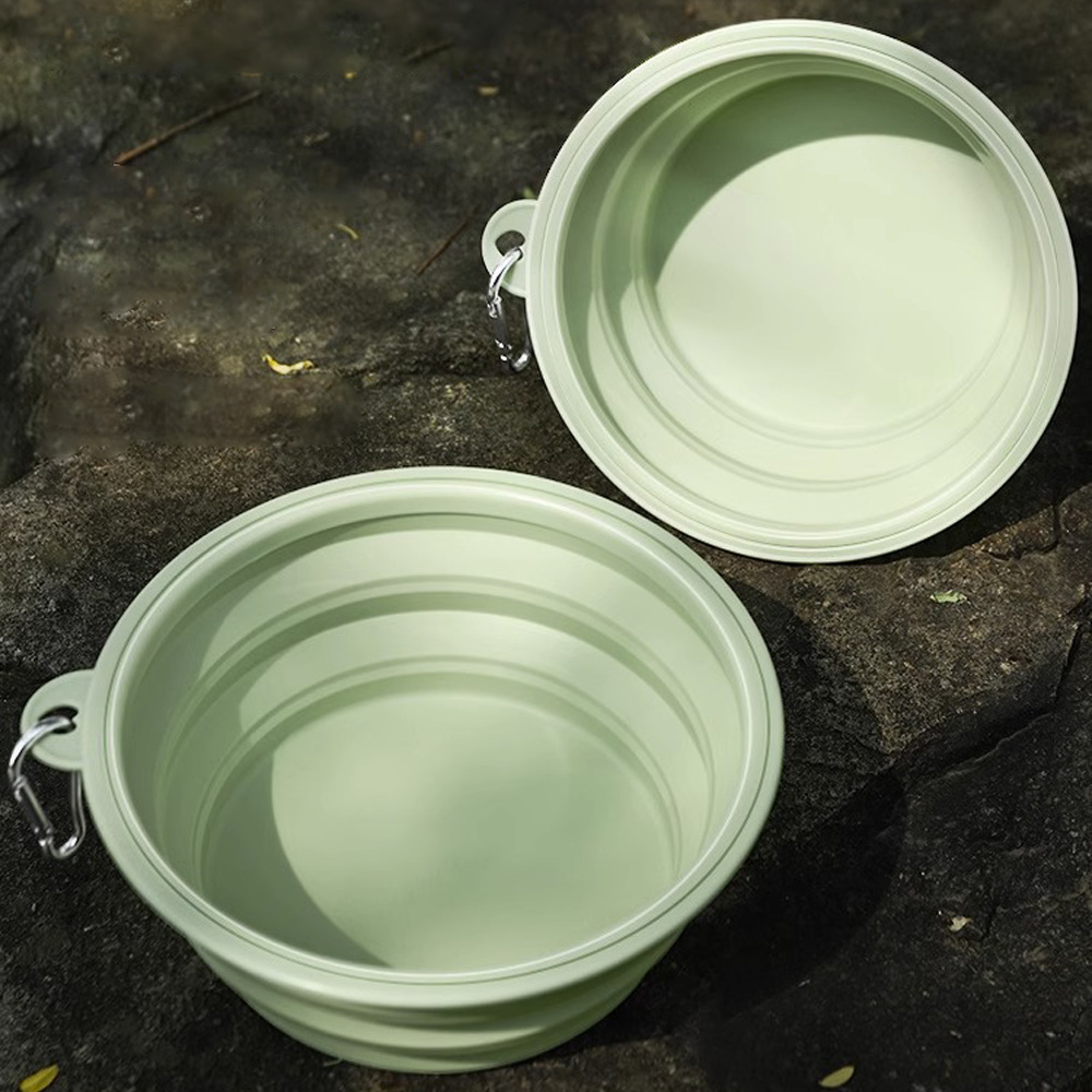 寵物外出折疊碗350ml 綠色 寵物碗 餵水, , large