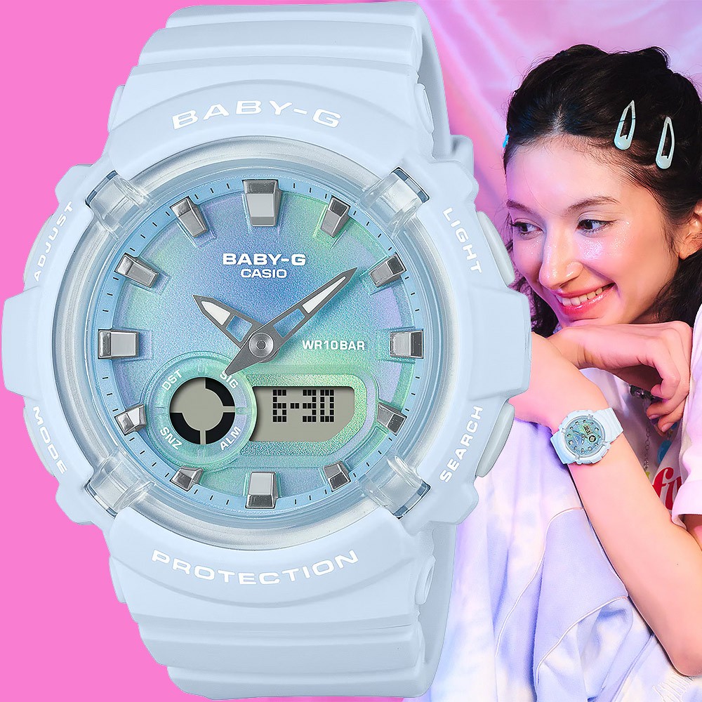 CASIO 卡西歐 BABY-G 扎染圖案雙顯手錶 BGA-280TD-2A, , large