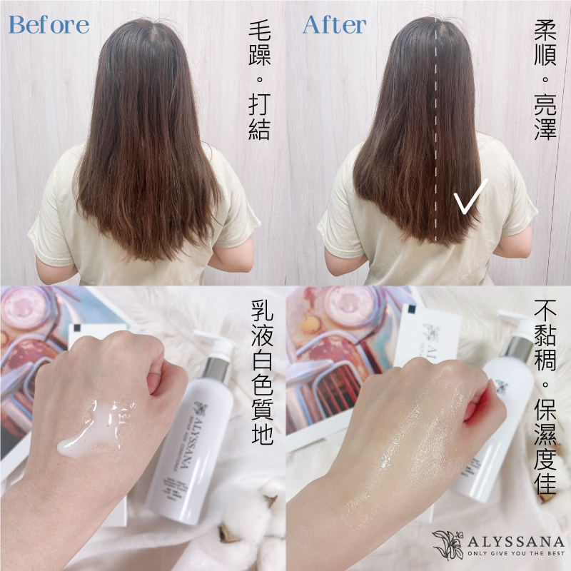 [裕馨]ALYSSANA 果酸一點靈高效修護護髮素 150ml (免沖洗護髮乳/打底抗熱能/受損髮質修復/保濕護色柔順), , large