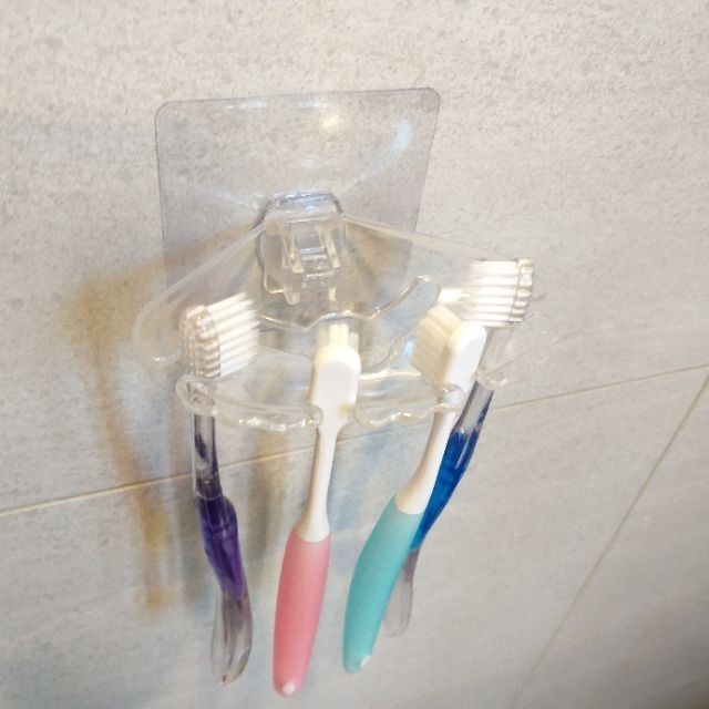 [熊好貼國際]貝殼造型牙刷架 特價促銷 牙刷牙膏架(台灣製造)凹凸紋路牆面平滑面皆可貼 浴室收納  無痕掛勾掛鉤, , large