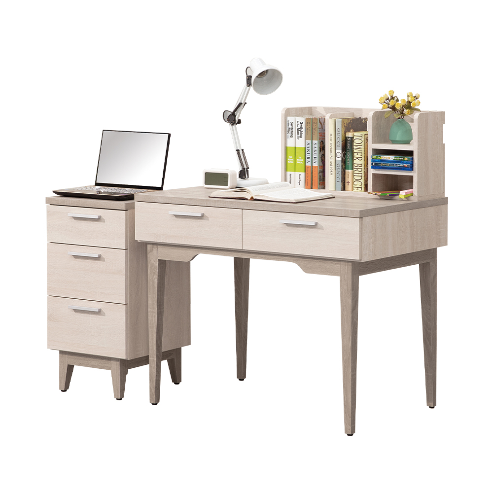 【唯熙傢俱】海瑟薇雙色4.6尺書桌組, , large