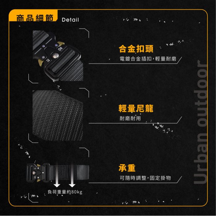 【Treewalker露遊】強化尼龍戰術登山腰帶  快扣多功能腰帶 (隨機出貨), , large