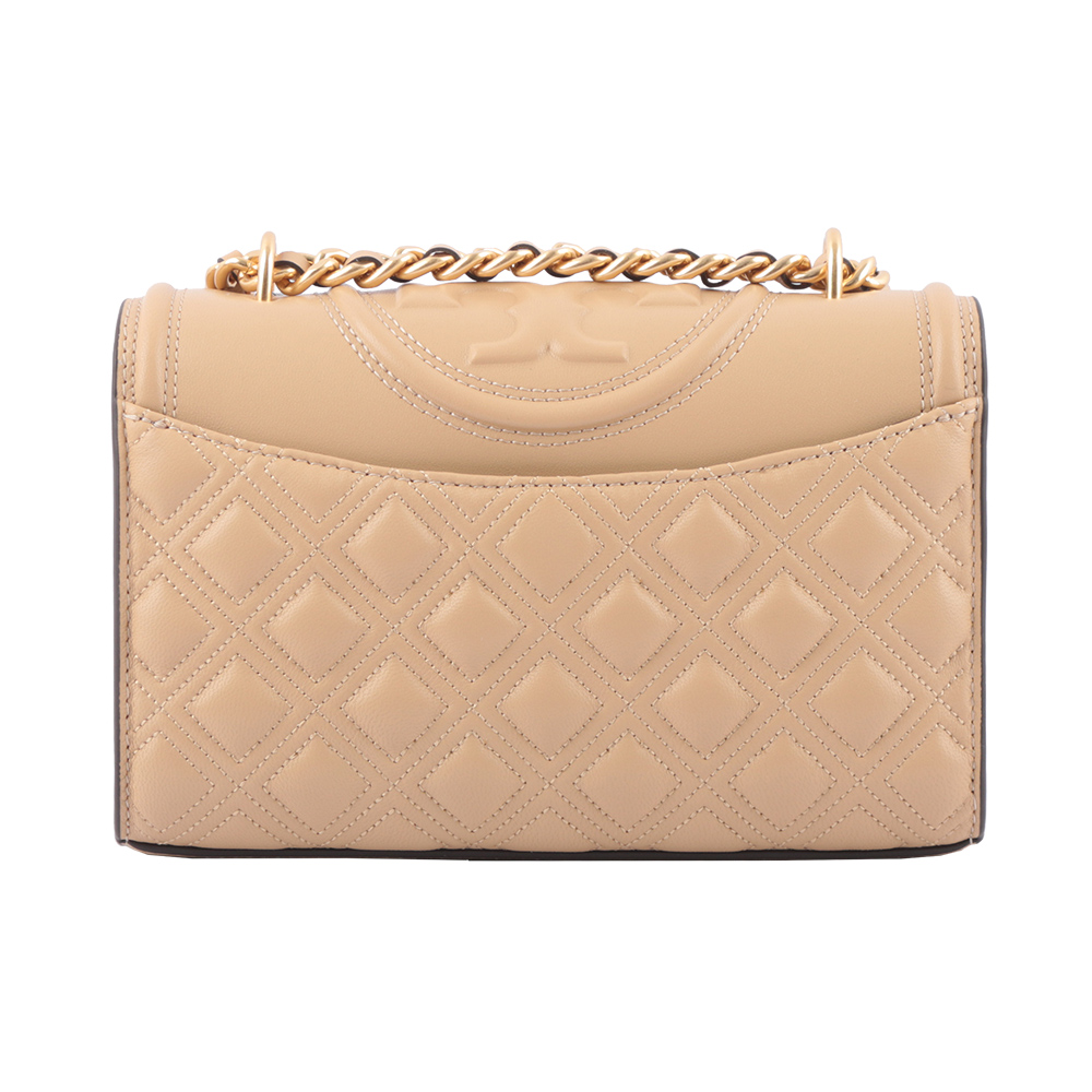 TORY BURCH Fleming 縫線翻蓋小款流蘇二用包/沙色, , large