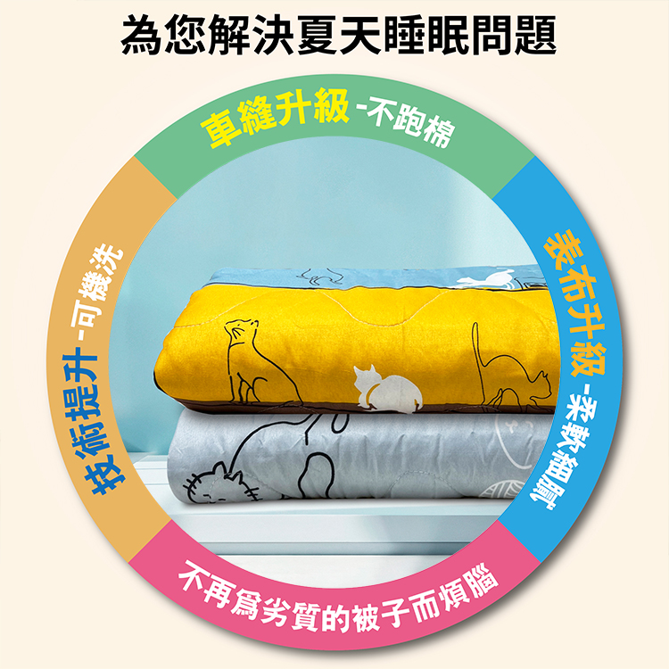 【多利寶寢具】VICTORIA 夏日舒柔棉涼被(花色隨機)-110*150CM-買1送1, , large