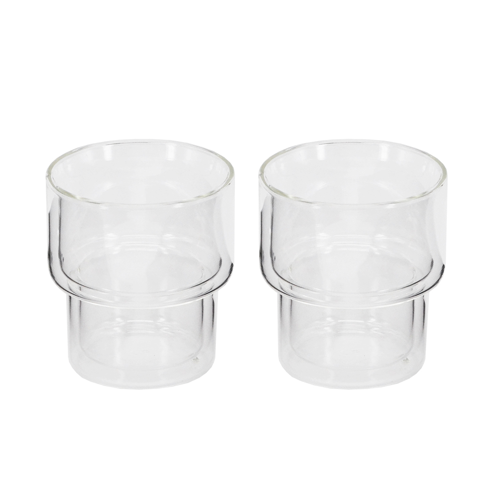 S/2 BOROSILICATE DOUBLE WALL GLASS, , large
