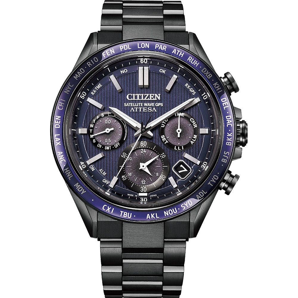 CITIZEN 星辰 韋禮安廣告款 紺星 限量 鈦 GPS衛星對時光動計時手錶 CC4059-64L, , large
