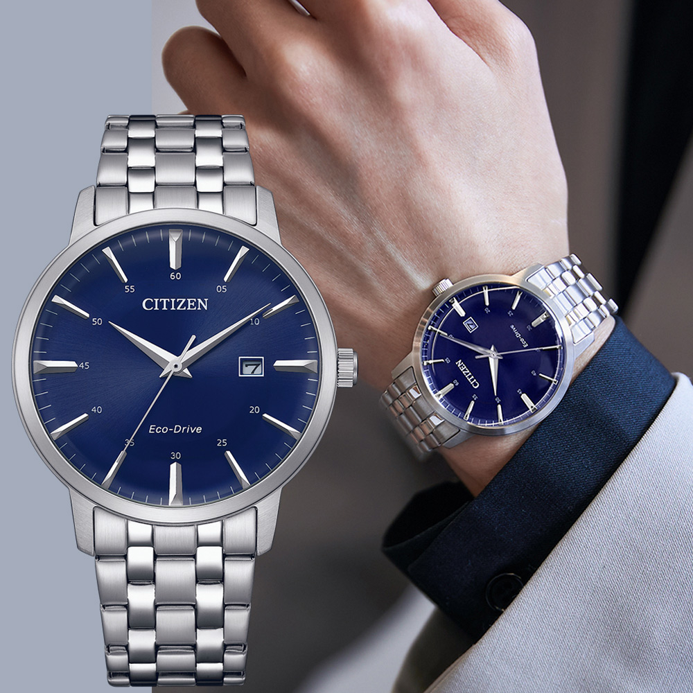 CITIZEN 星辰 光動能簡約手錶 BM7461-85L, , large