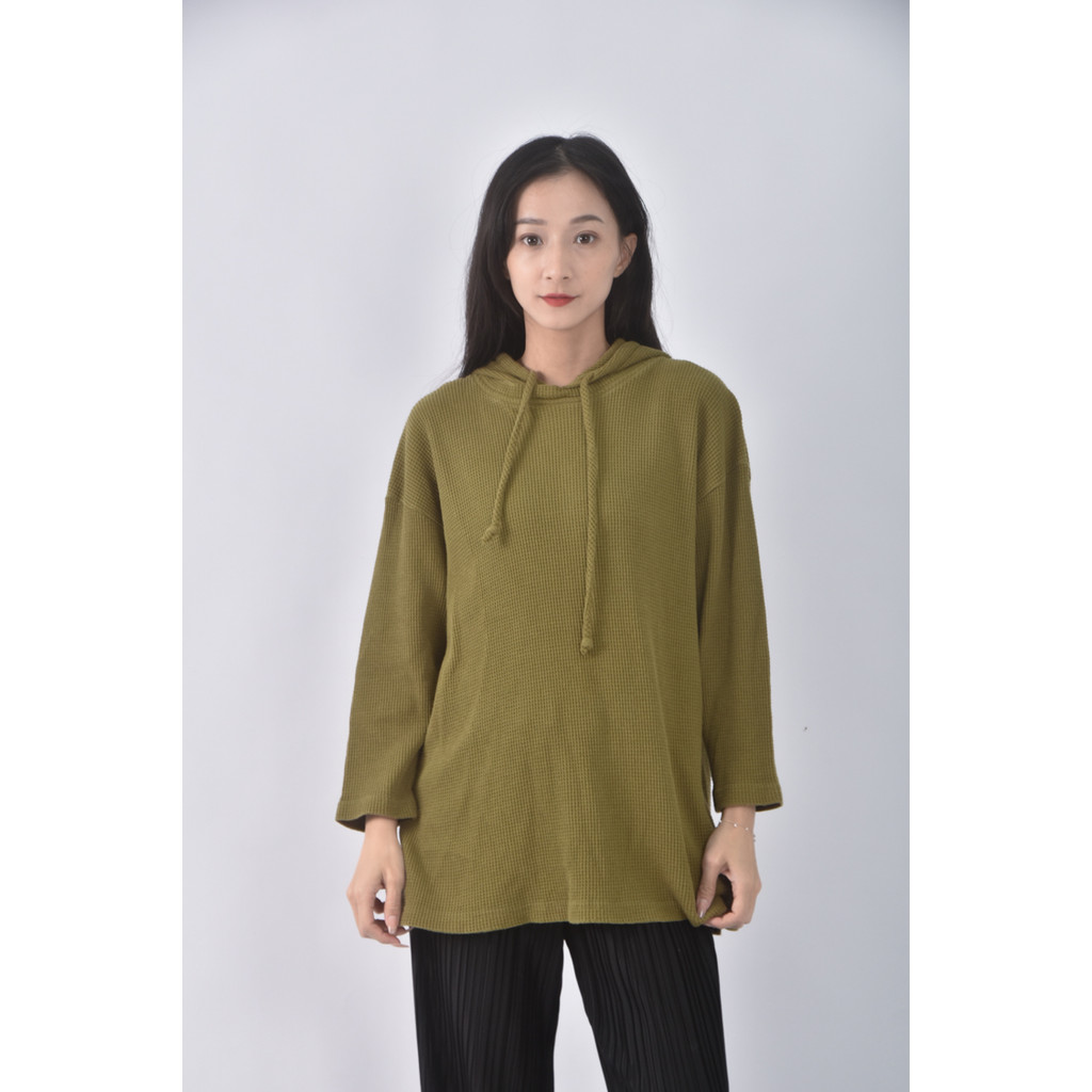 (XL) ease sport棉質純棉連帽綠色長袖上衣二手衣, , large