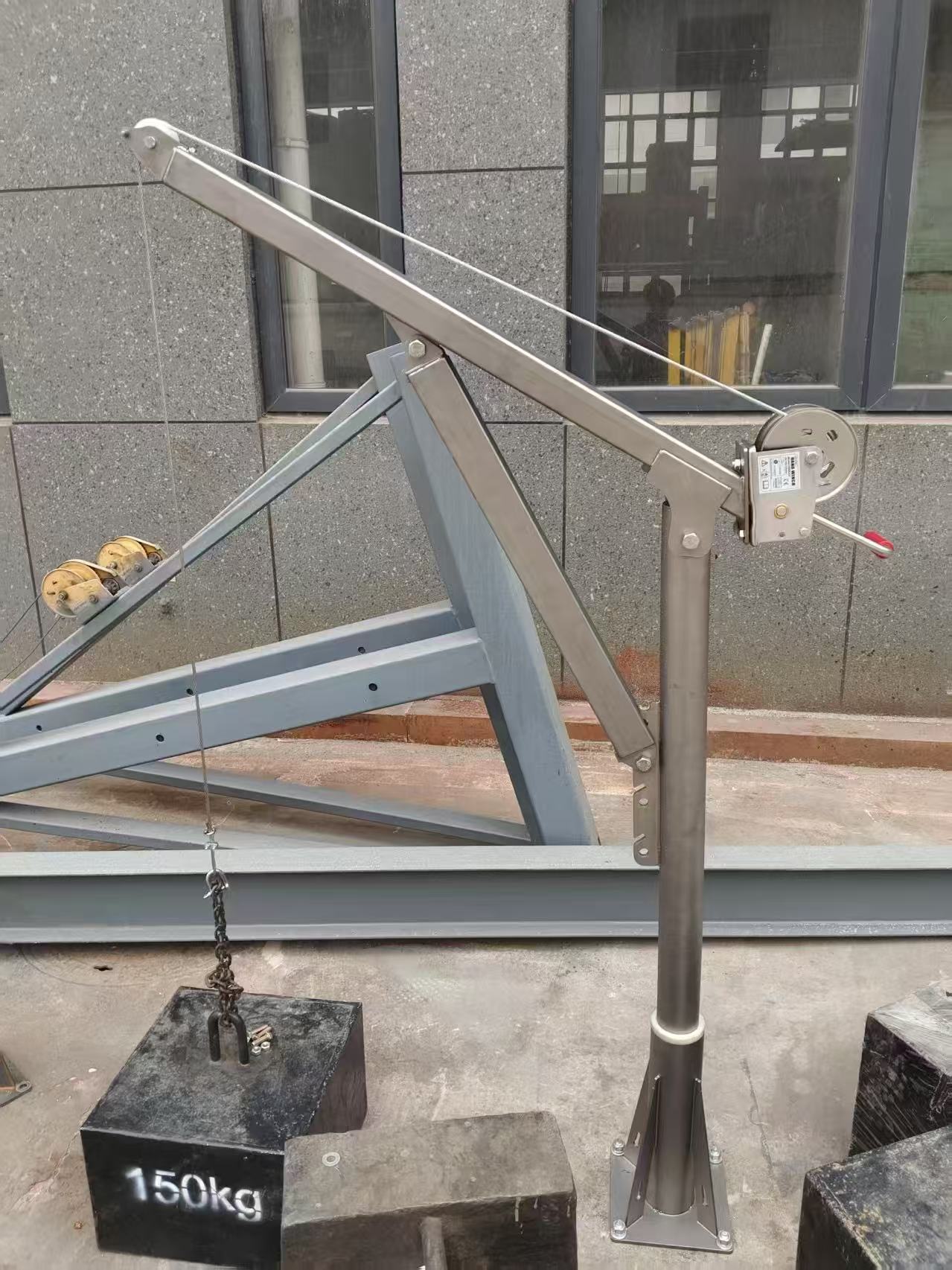 WIN五金 松盈牌 DC7020 小金剛吊架 白鐵吊架 手搖捲揚機 白鐵鋼索 360&deg;旋轉 吊掛設備 工地必備 吊貨架, , large