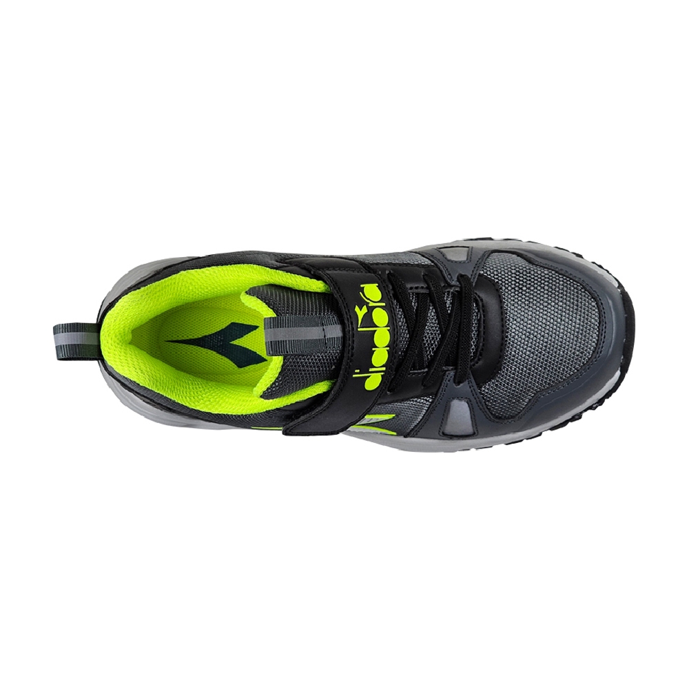 DIADORA迪亞多那 戶外大童越野鞋 童運動鞋 童鞋 寬楦 反光 透氣 保護後跟 足弓支撐 健康鞋墊 止滑 黑 灰綠, , large