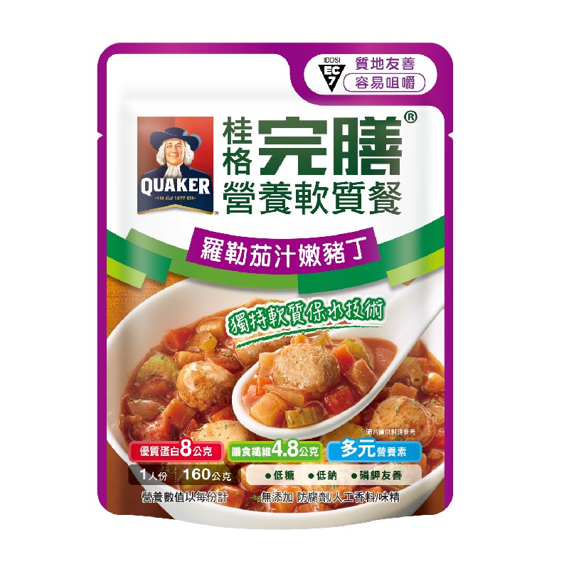 桂格完膳羅勒茄汁嫩豬丁160G, , large