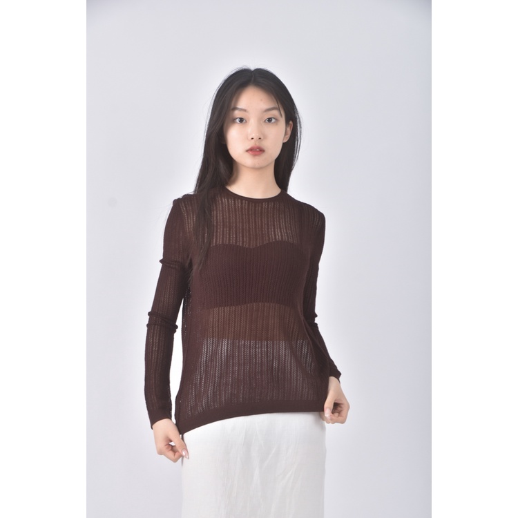 (S) uniqlo質感羊毛棕色長袖上衣二手衣, , large