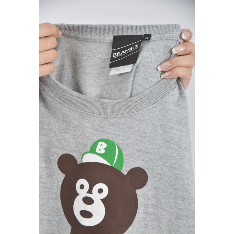 (M) beamst印花灰色短袖上衣二手衣, , large