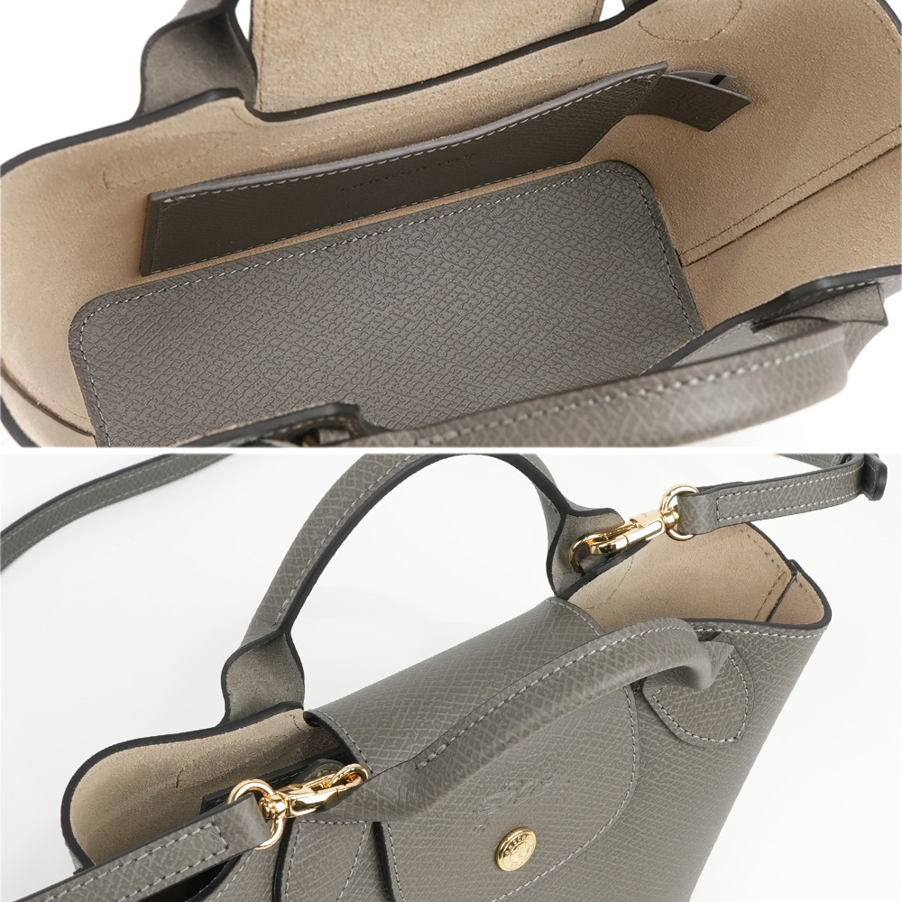 LONGCHAMP Epure XS 釦式牛皮迷你二用包(斑鳩色), , large