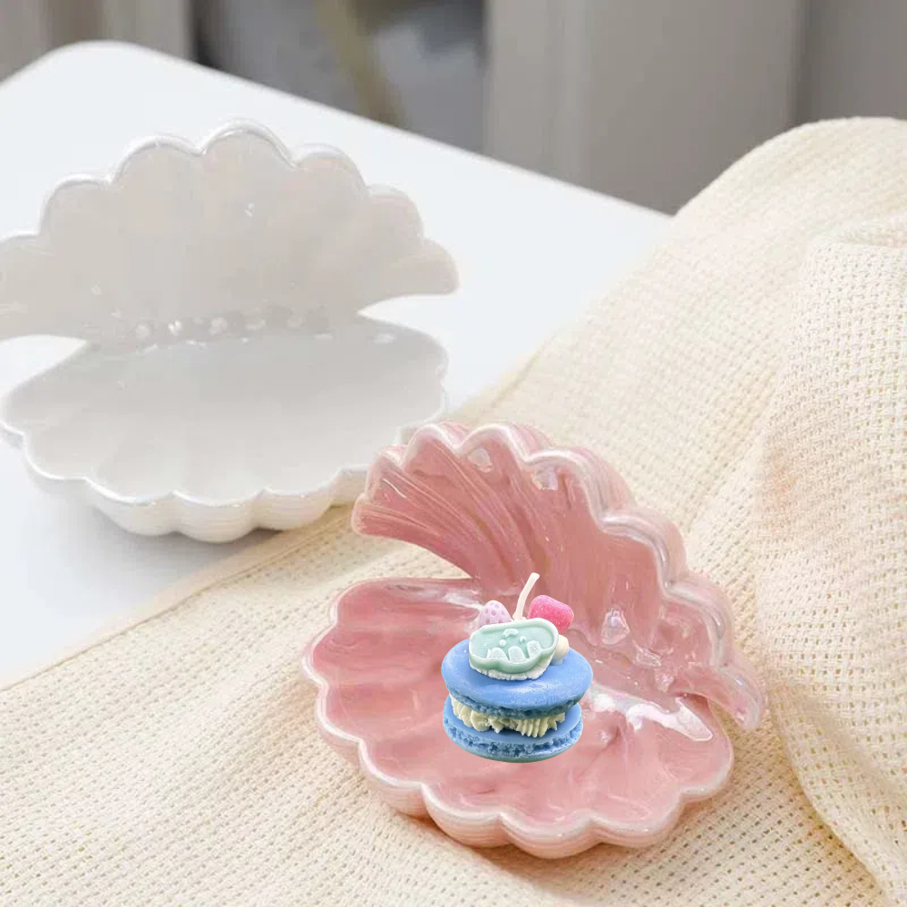 【A&R】創意精美多功能香氛蠟燭盤  貝殼粉色款, , large