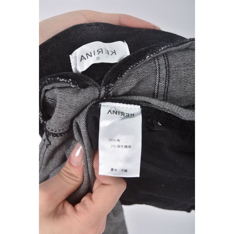 (S) anirek高腰直筒黑色長褲二手衣, , large