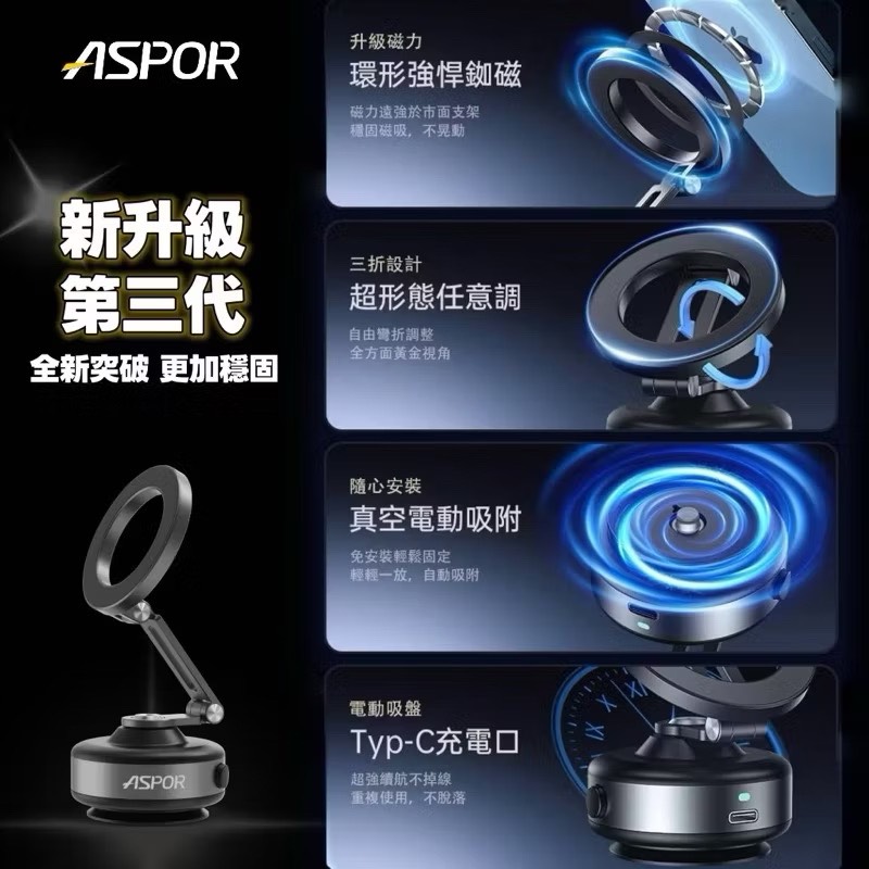 【Leo手機周邊專賣店】ASPOR 360度三軸摺疊旋轉支架 /  X94, , large