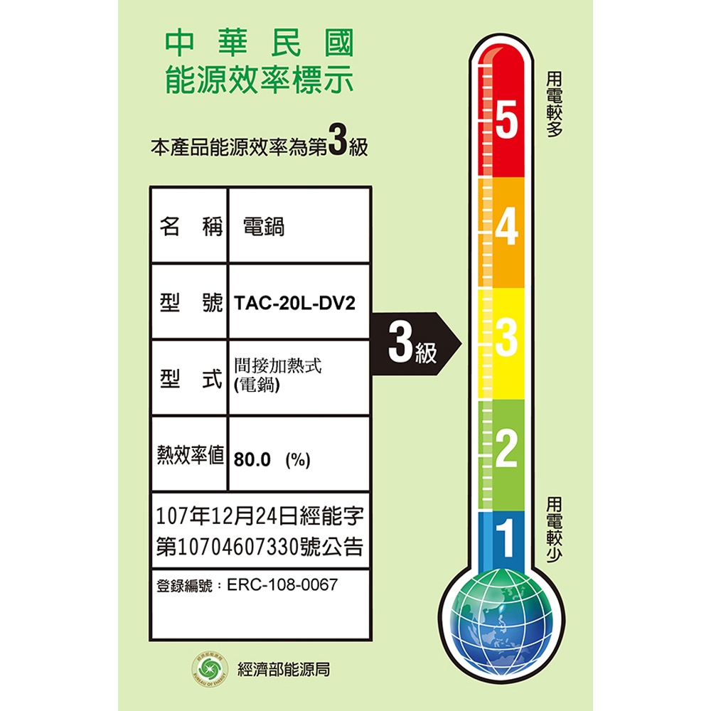TATUNG 大同 220V異電壓 20人份電鍋 TAC-20L-DV2R, , large