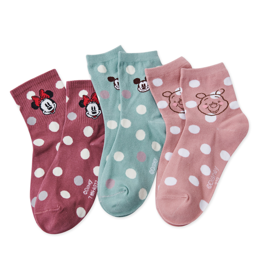 (多款)迪士尼 Disney圓點系列中統襪【旺達棉品】 MK-717 WP-723 , , large
